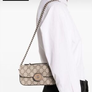 Gucci Petite GG Super Mini Bag in Beige and Ebony Supreme
